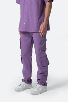 Cotton Cargo Pants | Purple