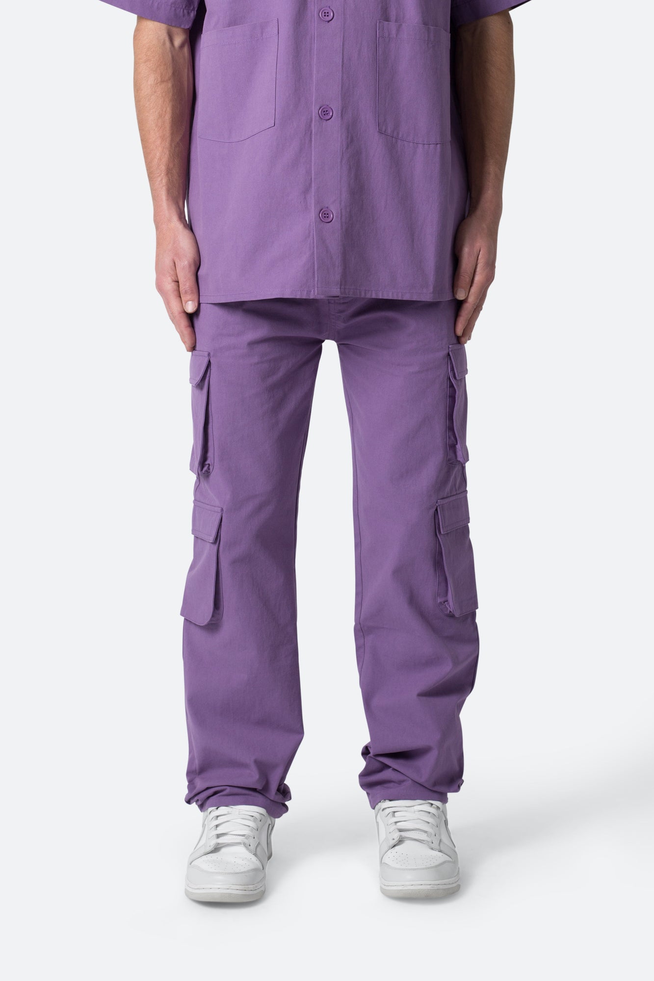Cotton Cargo Pants | Purple