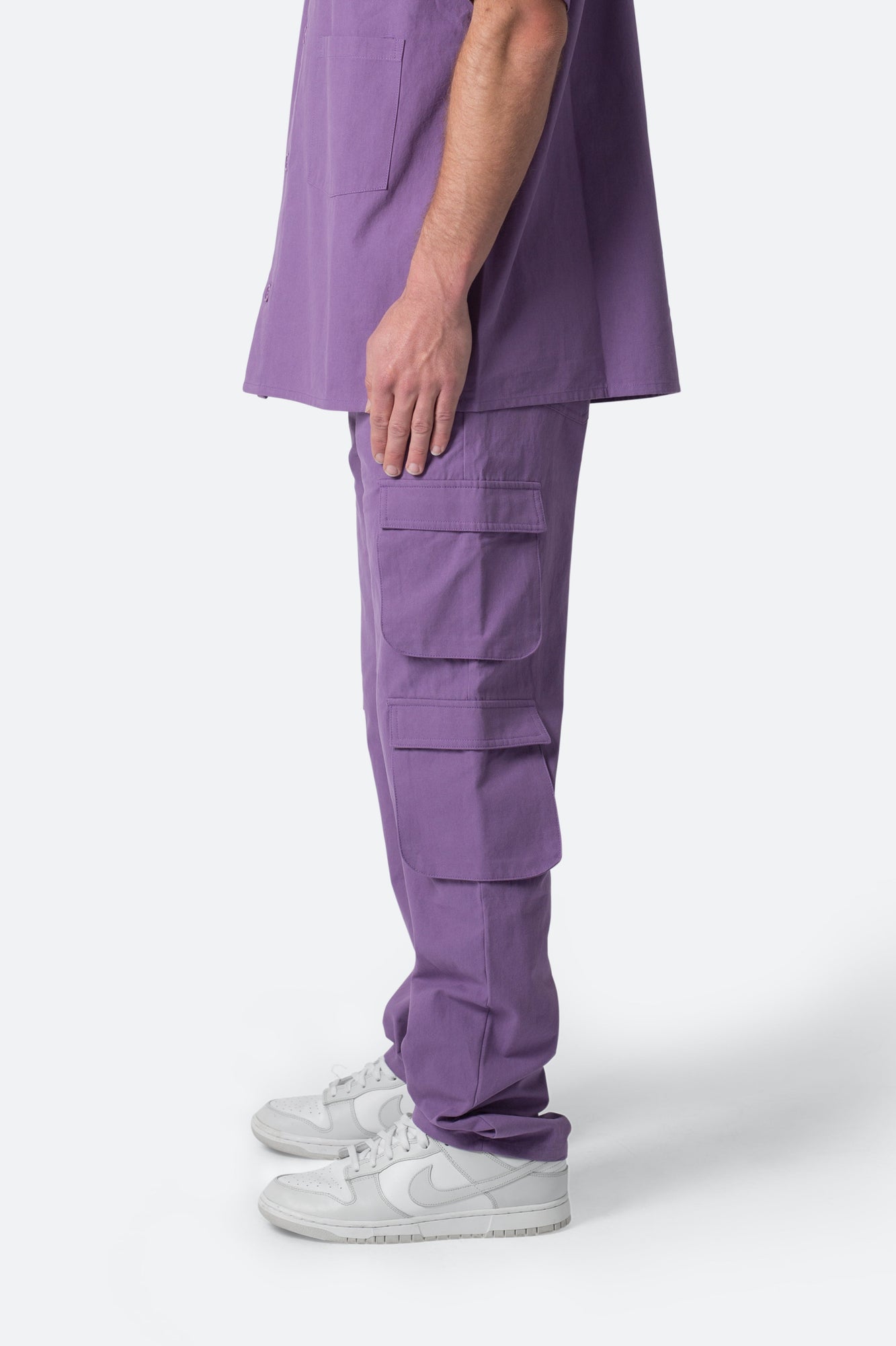 Cotton Cargo Pants | Purple