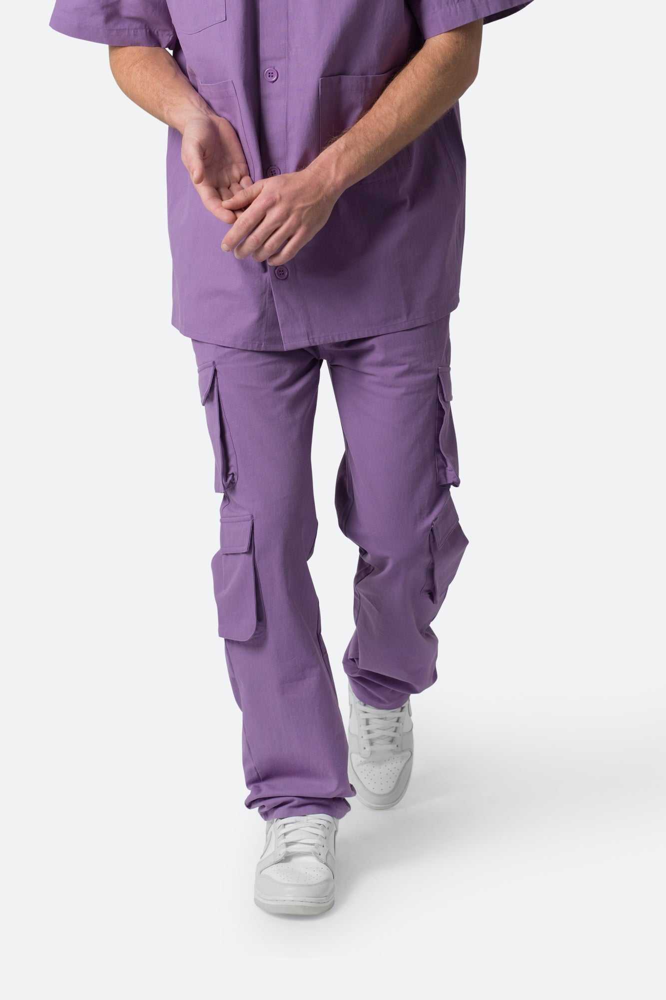 Cotton Cargo Pants | Purple