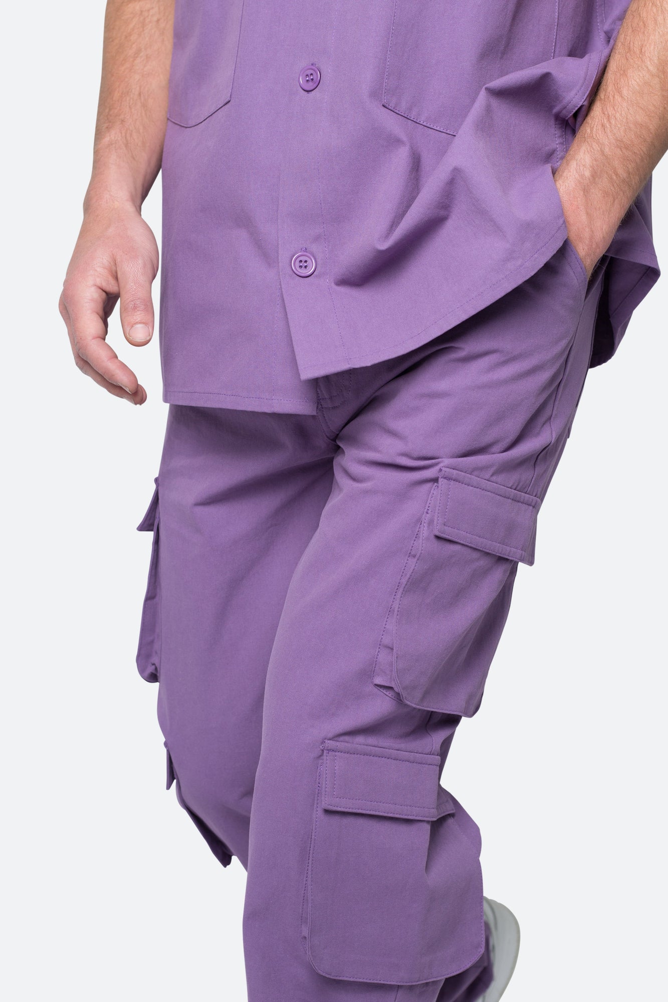 Cotton Cargo Pants | Purple
