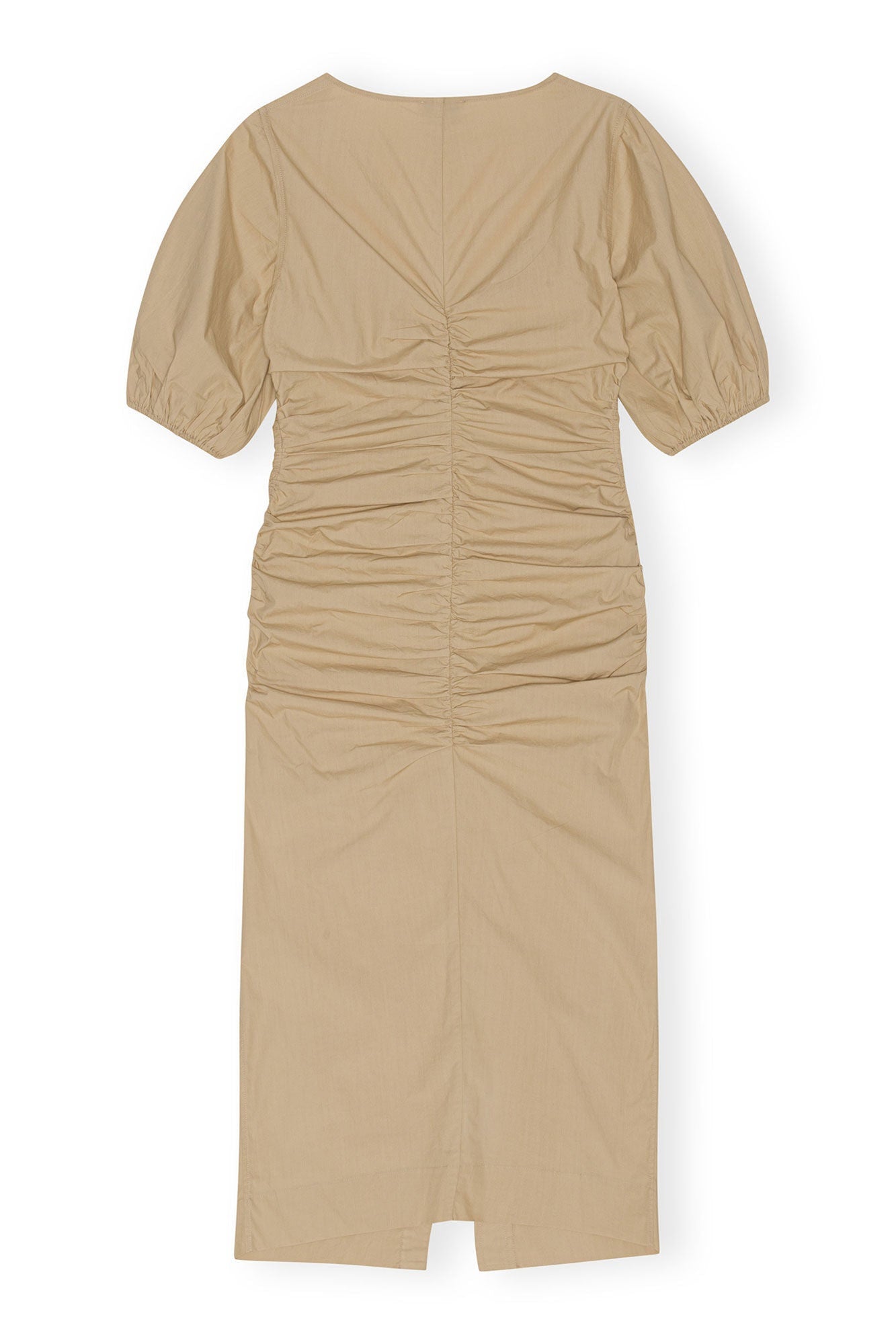 Cotton Poplin Gathered Open neck Maxi Dress | Curds and Whey