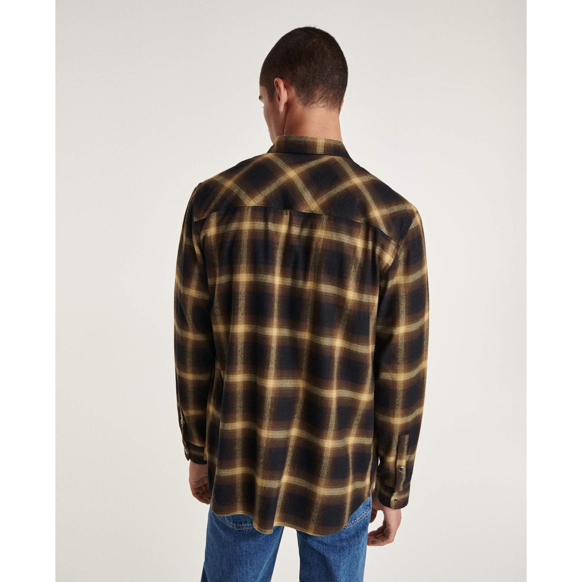 Cotton Shirt With And Checks | Men | Yellow Black