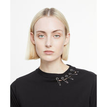 Cotton T-Shirt With Pins | Women | Black