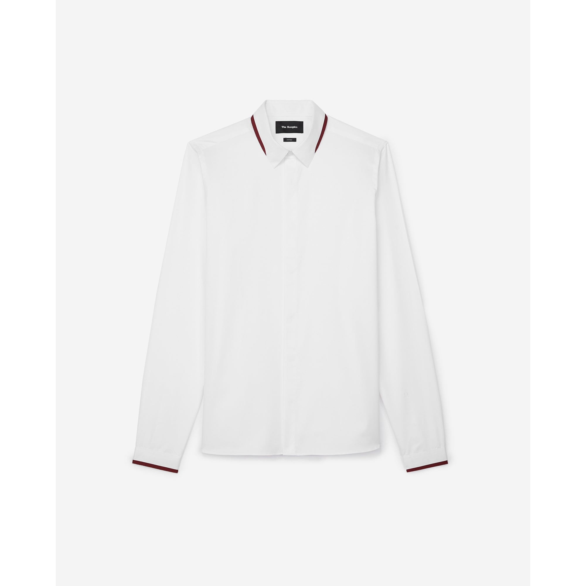 Cotton Twill Shirt With Grosgrain Detail | Men | White