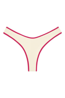 Lulu Bikini Bottom | Cream Raspberry Binded