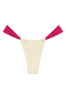 Sandra Bikini Bottom | Cream Raspberry Binded