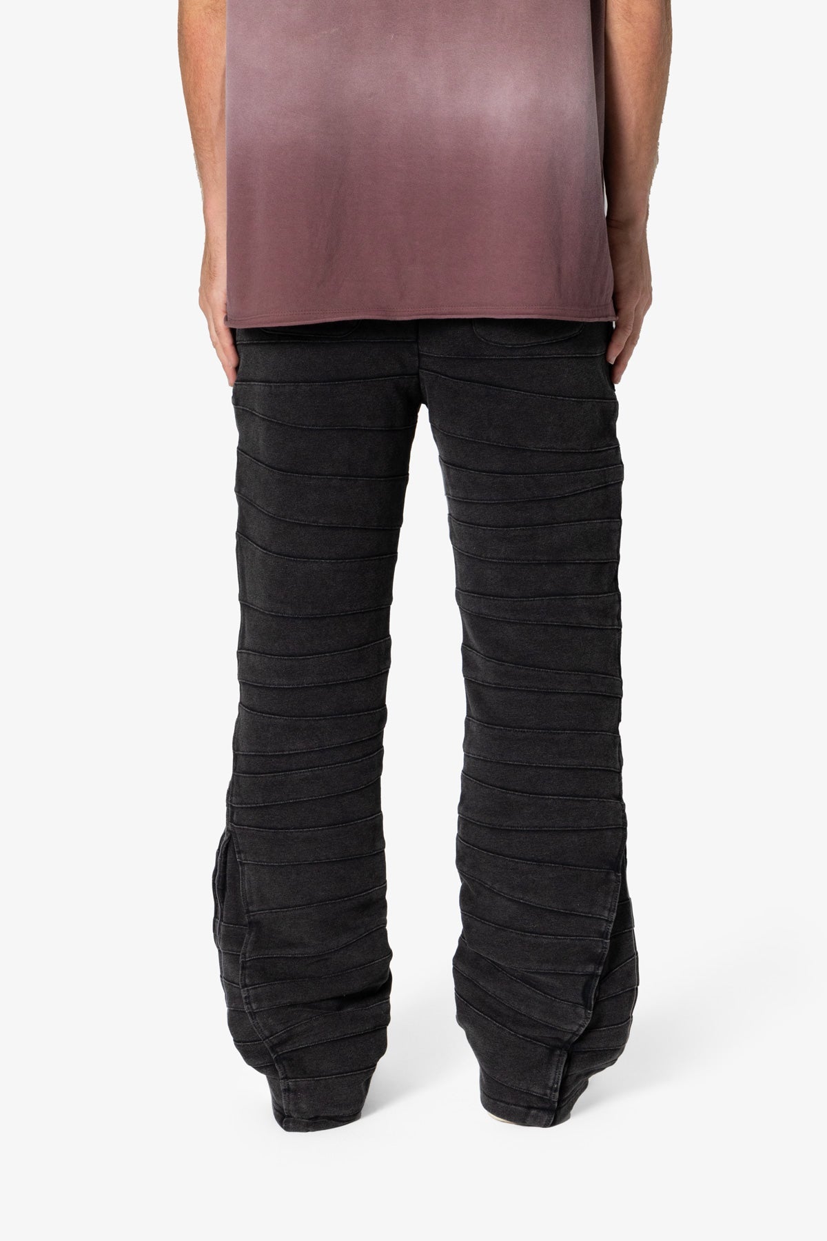 Crease Panel Sweatpants | Washed Black