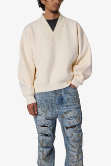 Crew V Neck Sweater | Cream