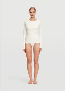 Crew Neck Long Sleeve Top | White