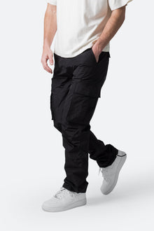 Crinkle Cargo Pants | Black