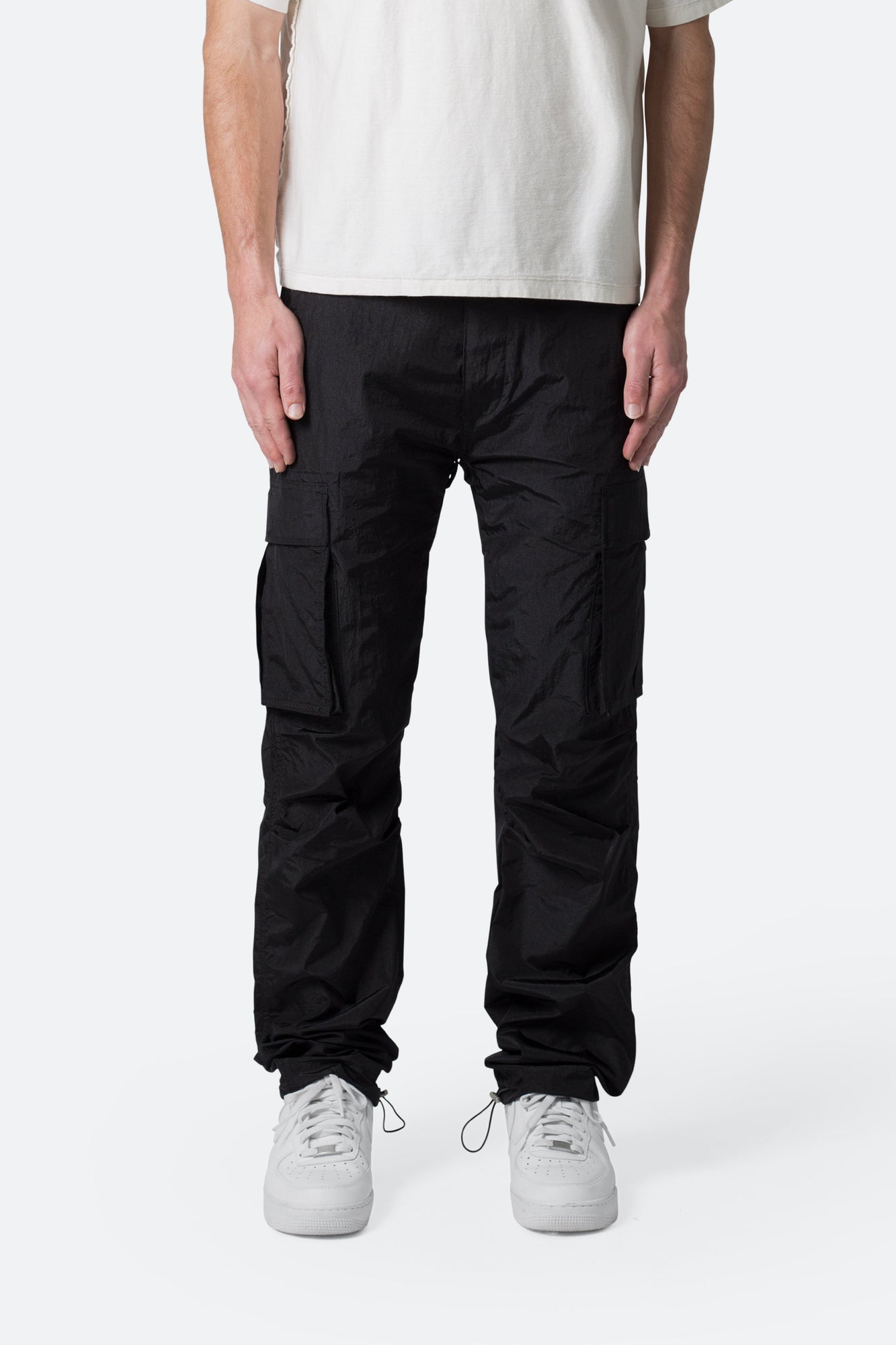 Crinkle Cargo Pants | Black