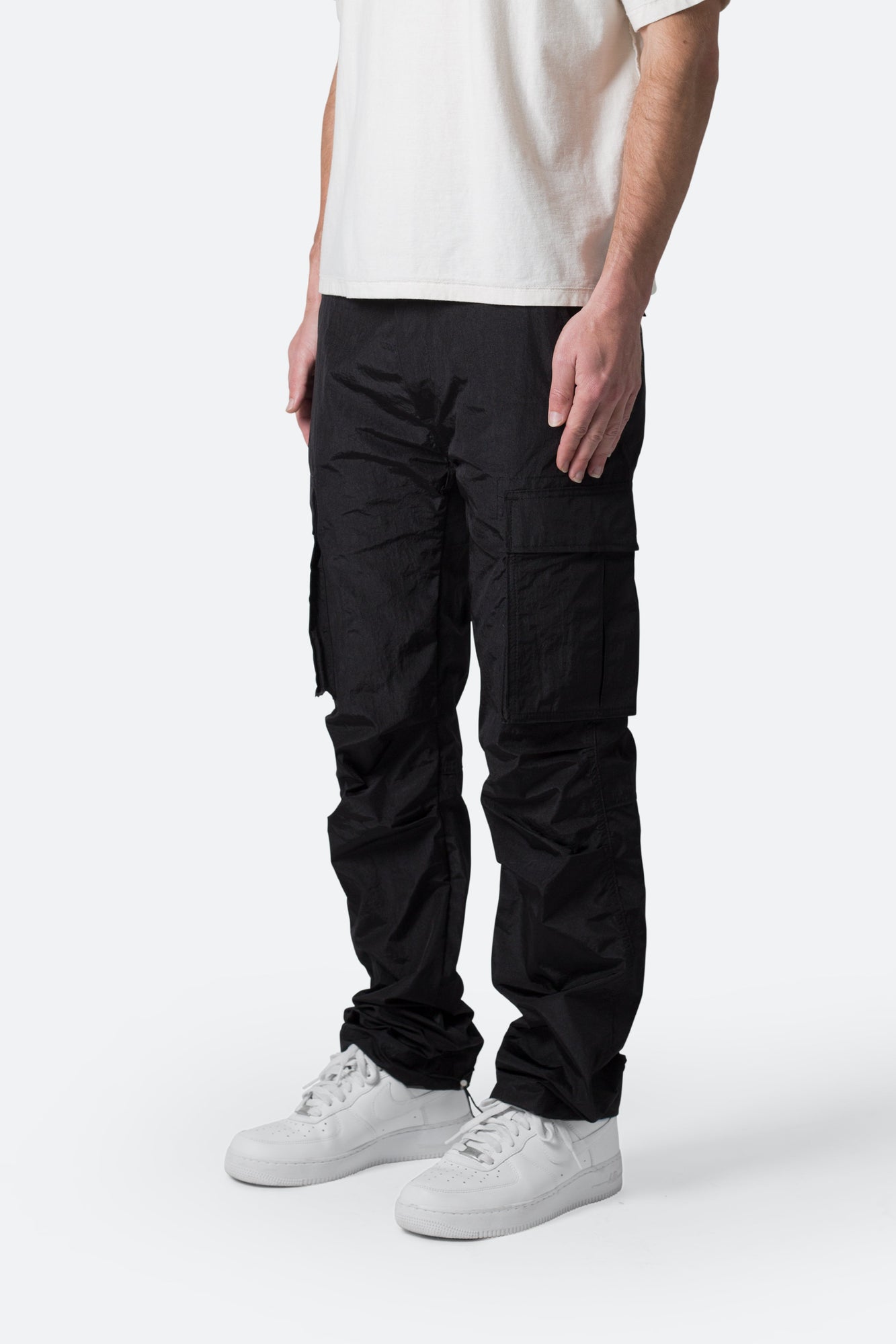 Crinkle Cargo Pants | Black