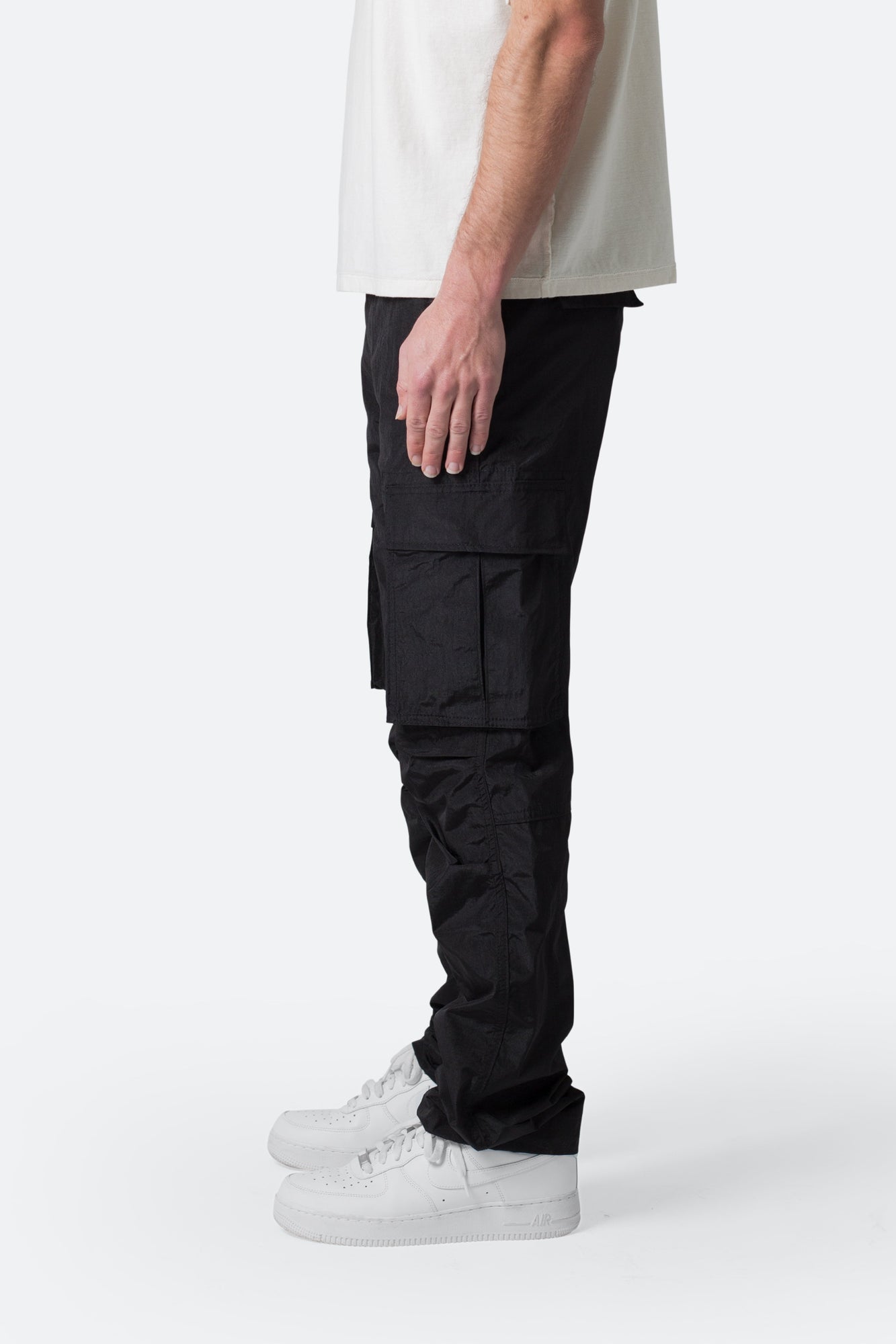 Crinkle Cargo Pants | Black