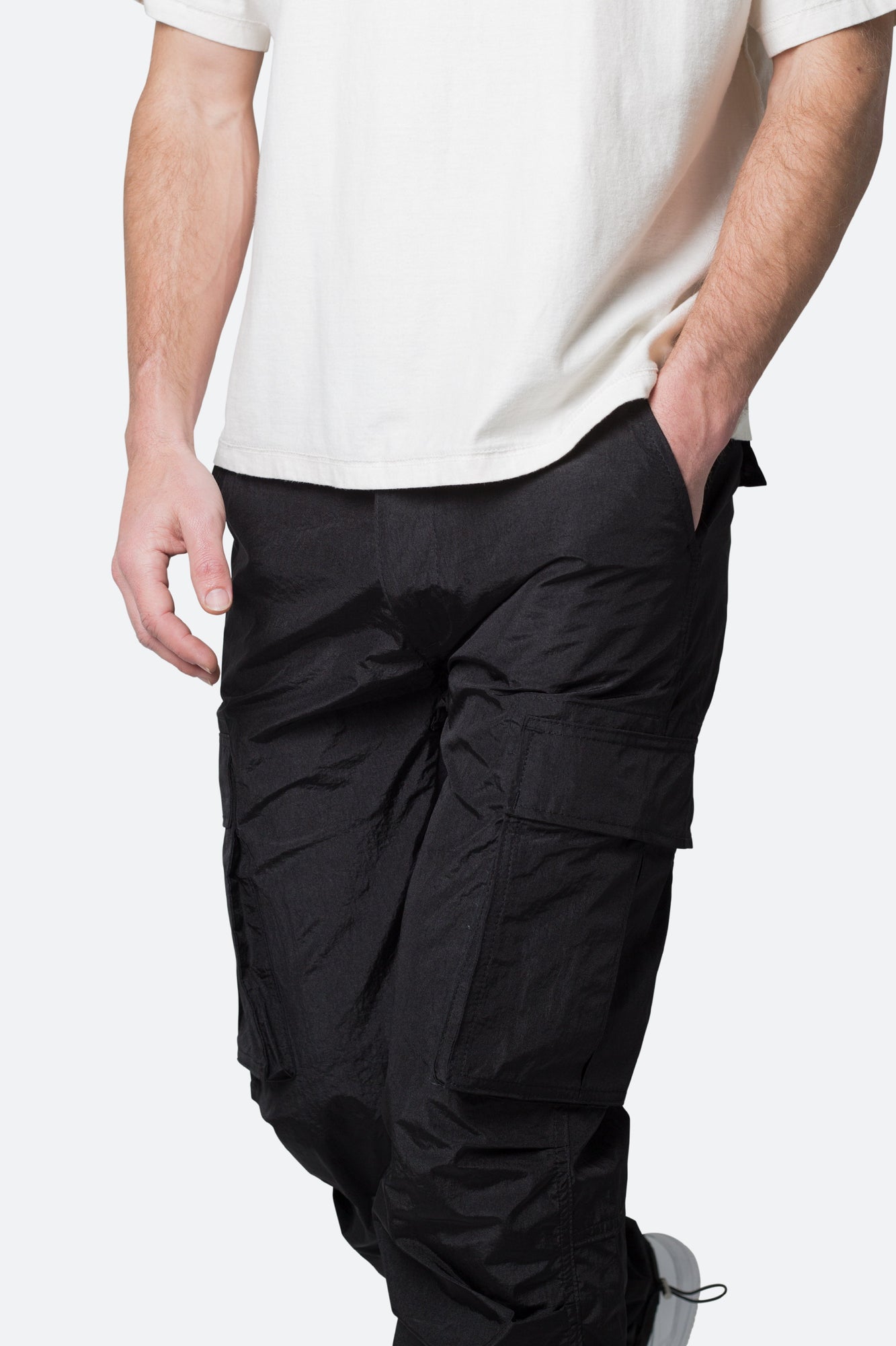Crinkle Cargo Pants | Black