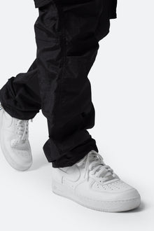 Crinkle Cargo Pants | Black