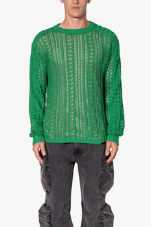 Crochet Knit Sweater | Green