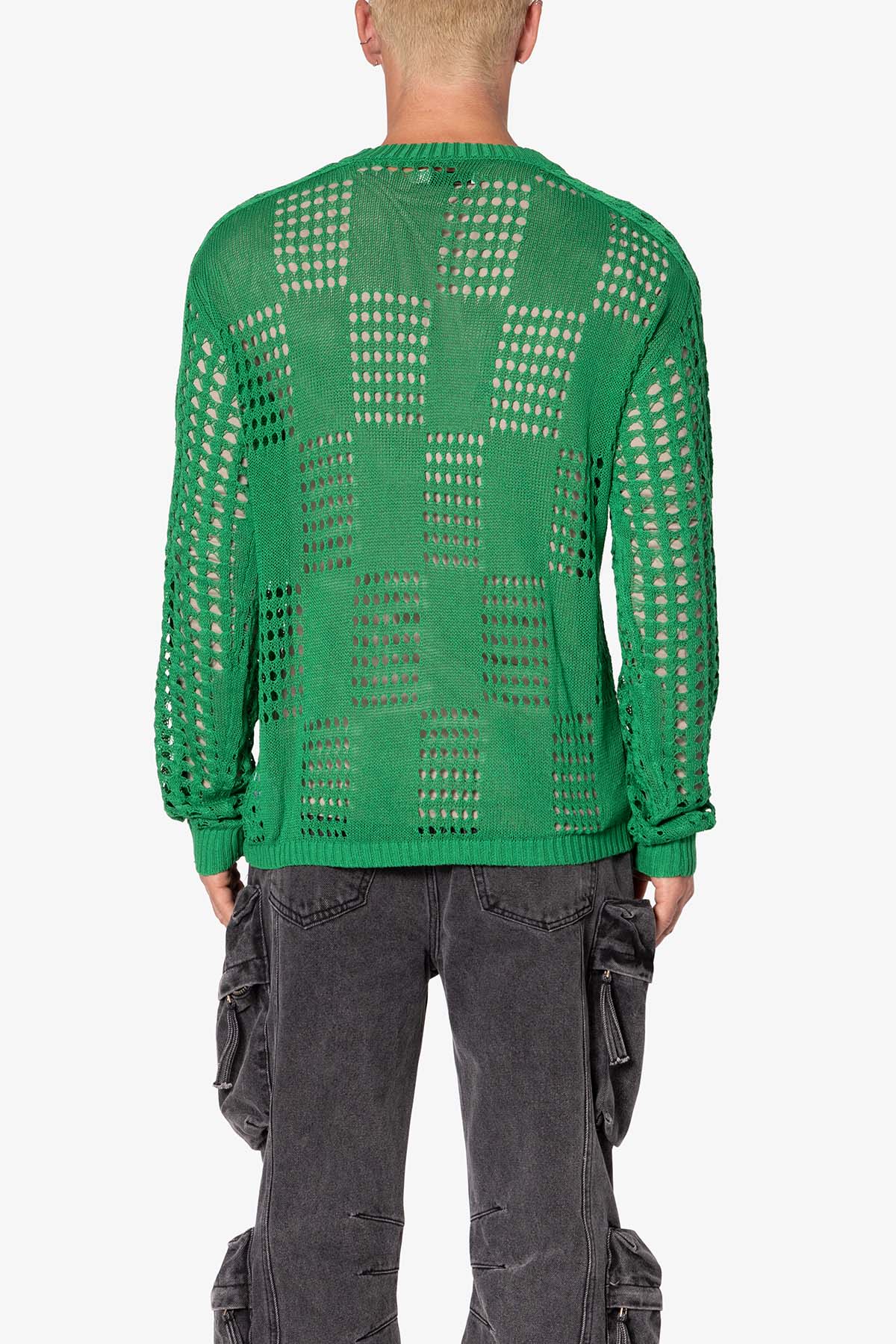 Crochet Knit Sweater | Green