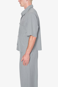 Cropped Woven Shirt | Grey