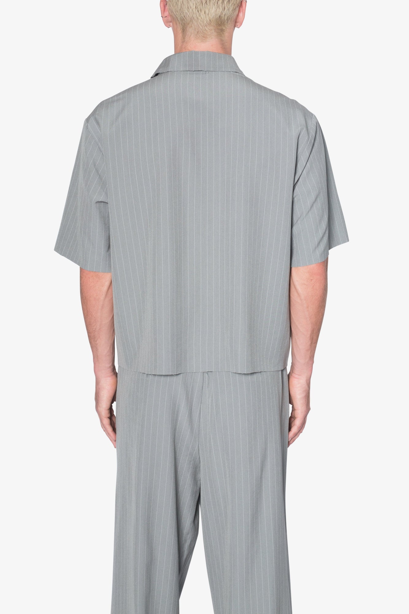 Cropped Woven Shirt | Grey