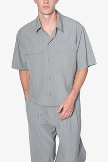 Cropped Woven Shirt | Grey
