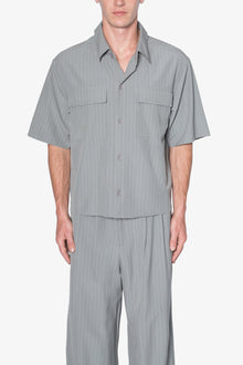 Cropped Woven Shirt | Grey