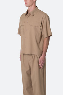 Cropped Woven Shirt | Khaki
