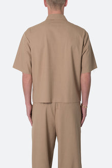 Cropped Woven Shirt | Khaki