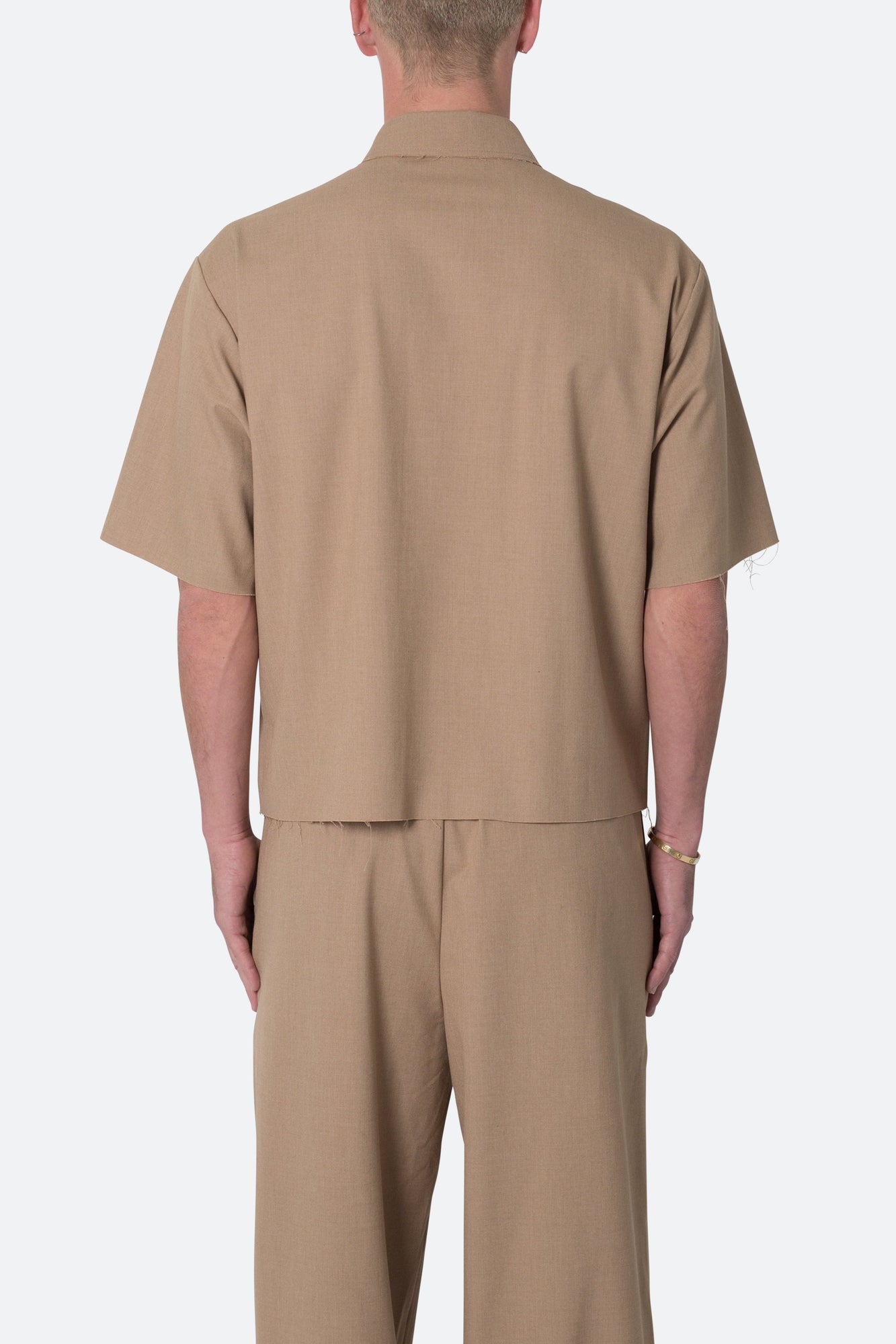 Cropped Woven Shirt | Khaki