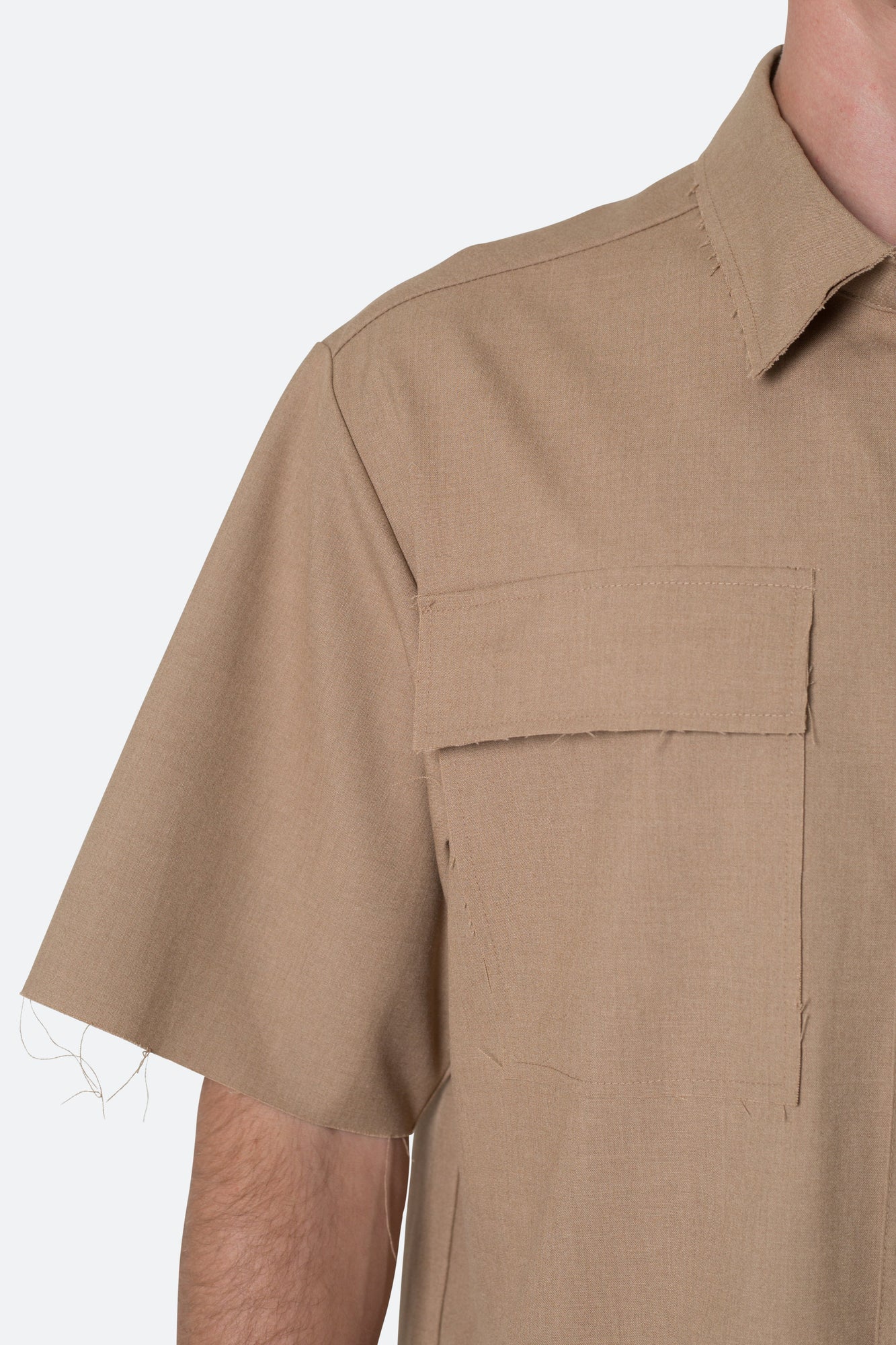 Cropped Woven Shirt | Khaki