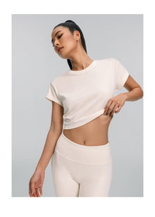 Cropped Cotton T-Shirt | Ivory