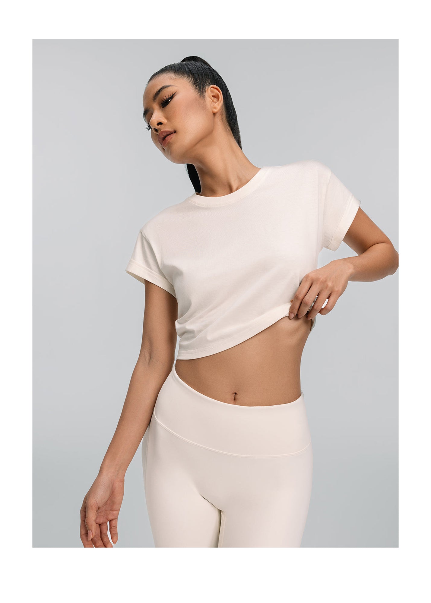 Cropped Cotton T-Shirt | Ivory