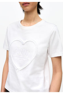 Cropped Heart T Shirt | Bright White