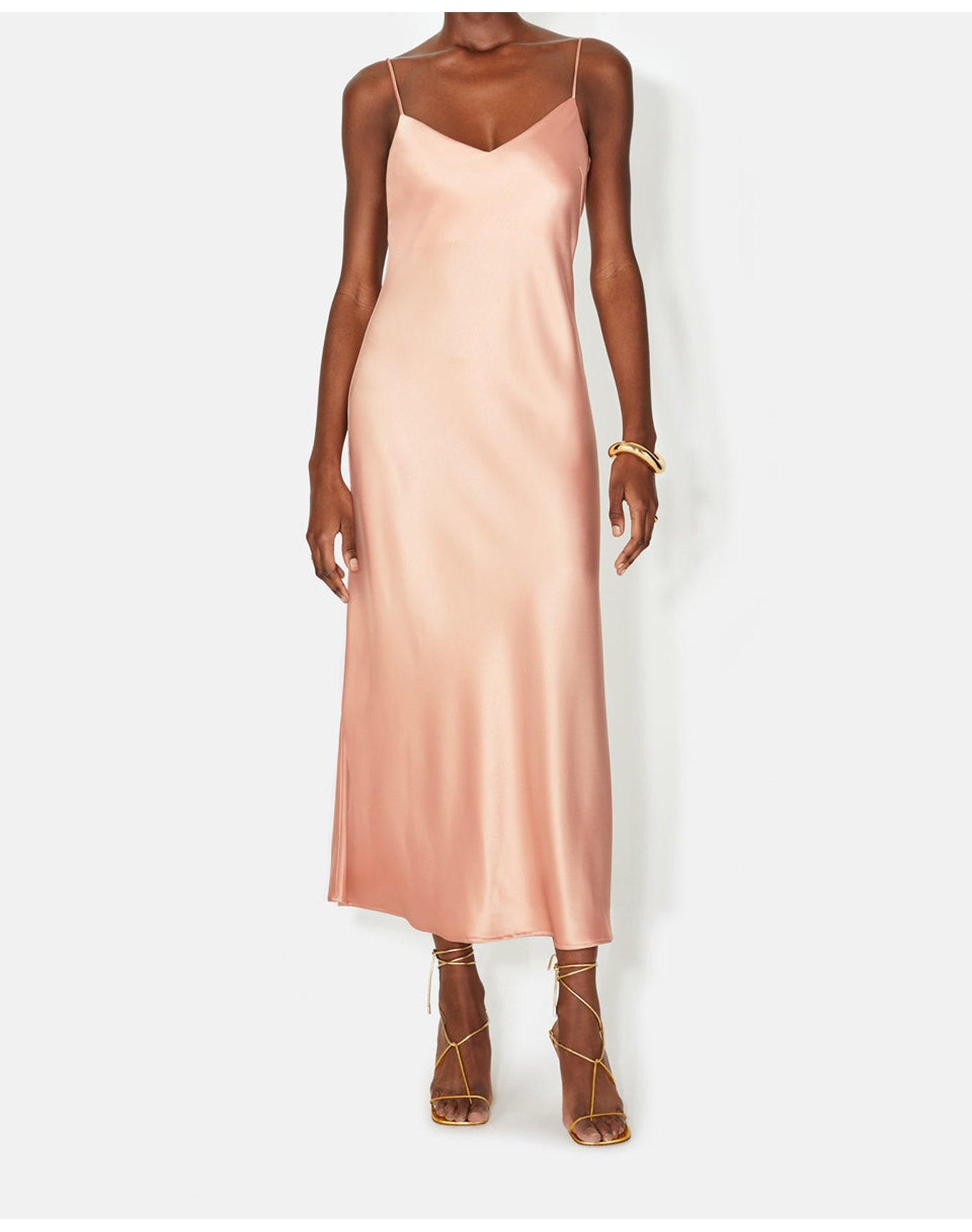 Cropped V Neck Slip Dress | Blush