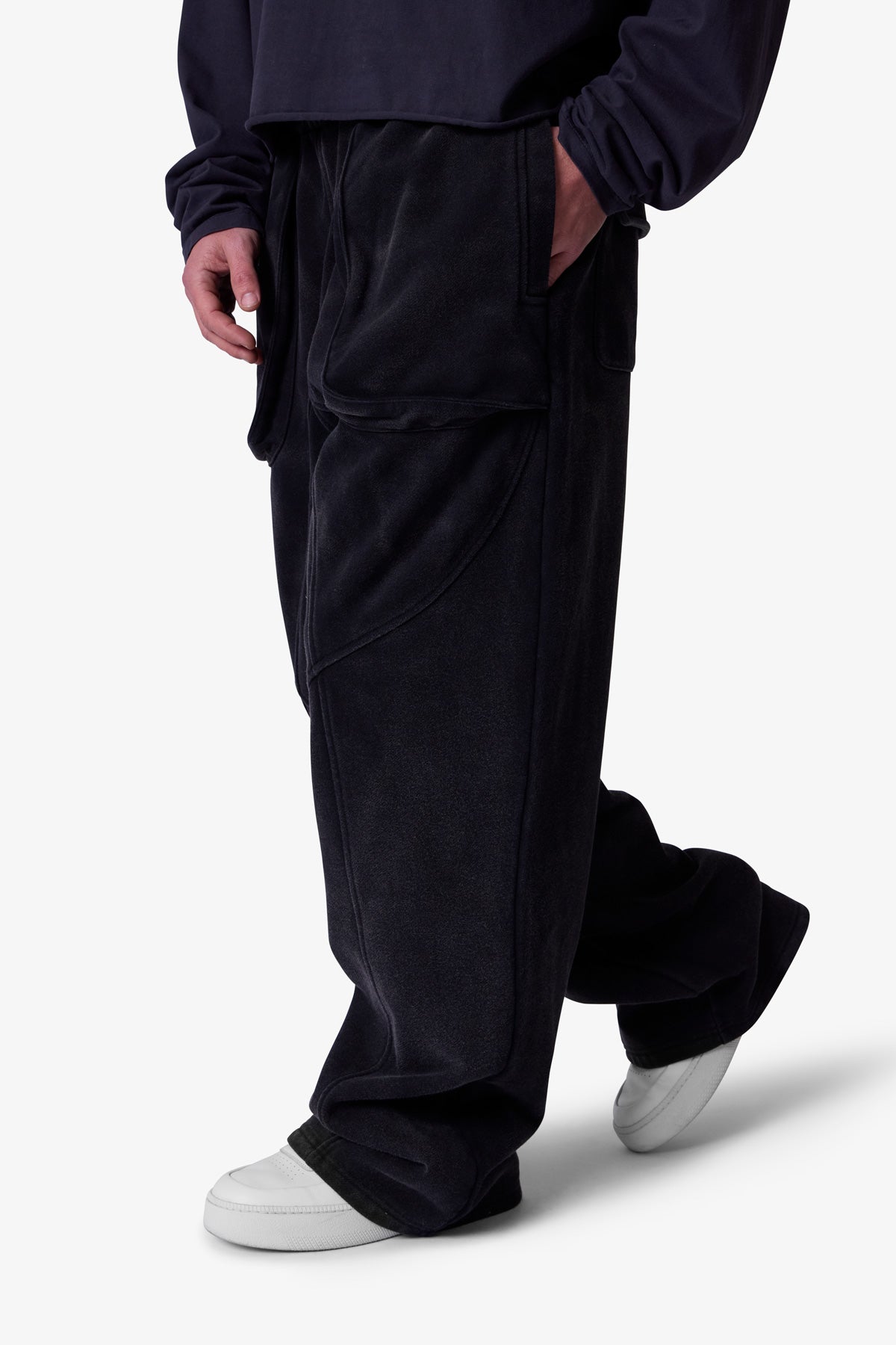 Cross Seamed Sweatpants | Washed Black
