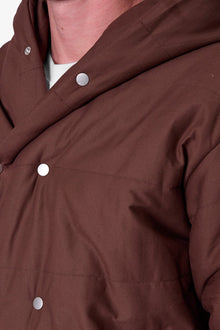 Crossed Trench Puffer Jacket | Brown