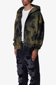 Crumple Tie Dye Hoodie | Olive