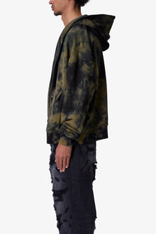 Crumple Tie Dye Hoodie | Olive