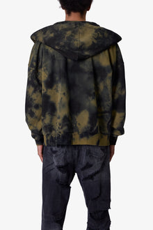 Crumple Tie Dye Hoodie | Olive