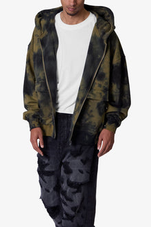 Crumple Tie Dye Hoodie | Olive