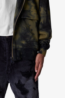 Crumple Tie Dye Hoodie | Olive