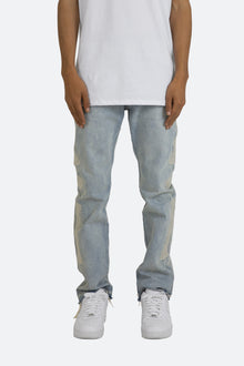 D199 Skeleton Straight Denim | Blue x White