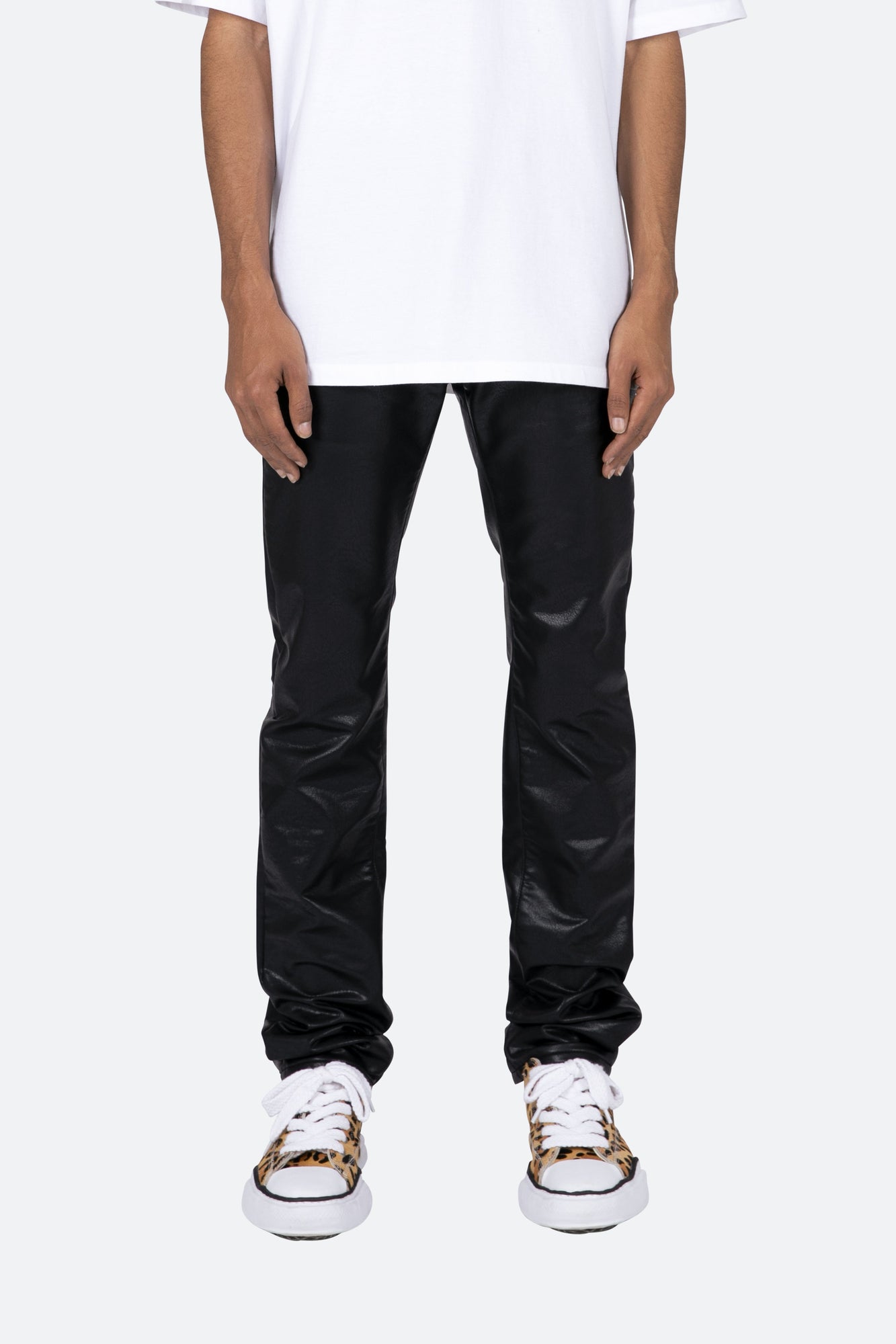 D481 Leather Straight Pants | Black