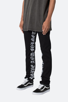 D527 Old English Denim | Black x White