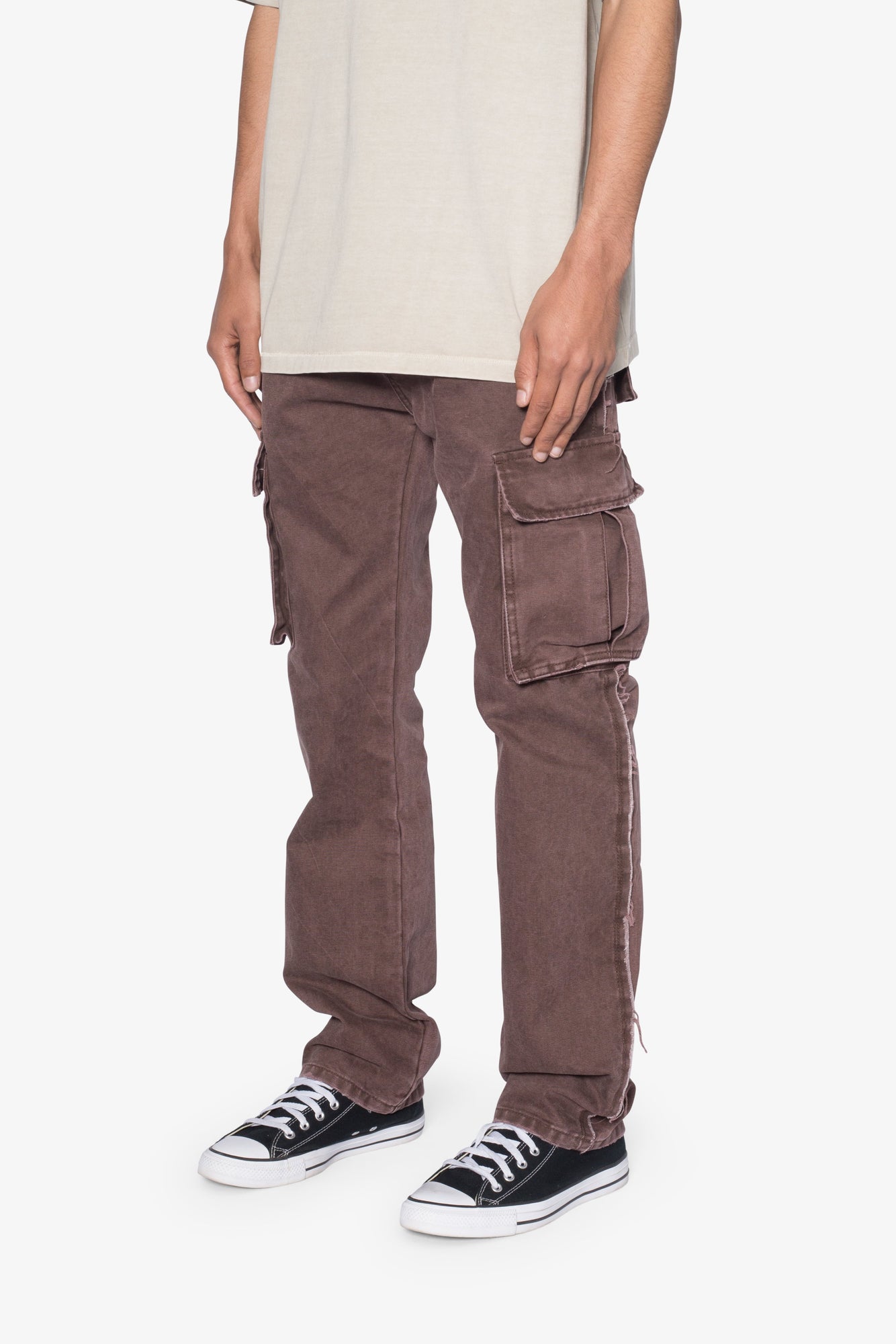D653 Inside Out Canvas Cargo Pants | Brown