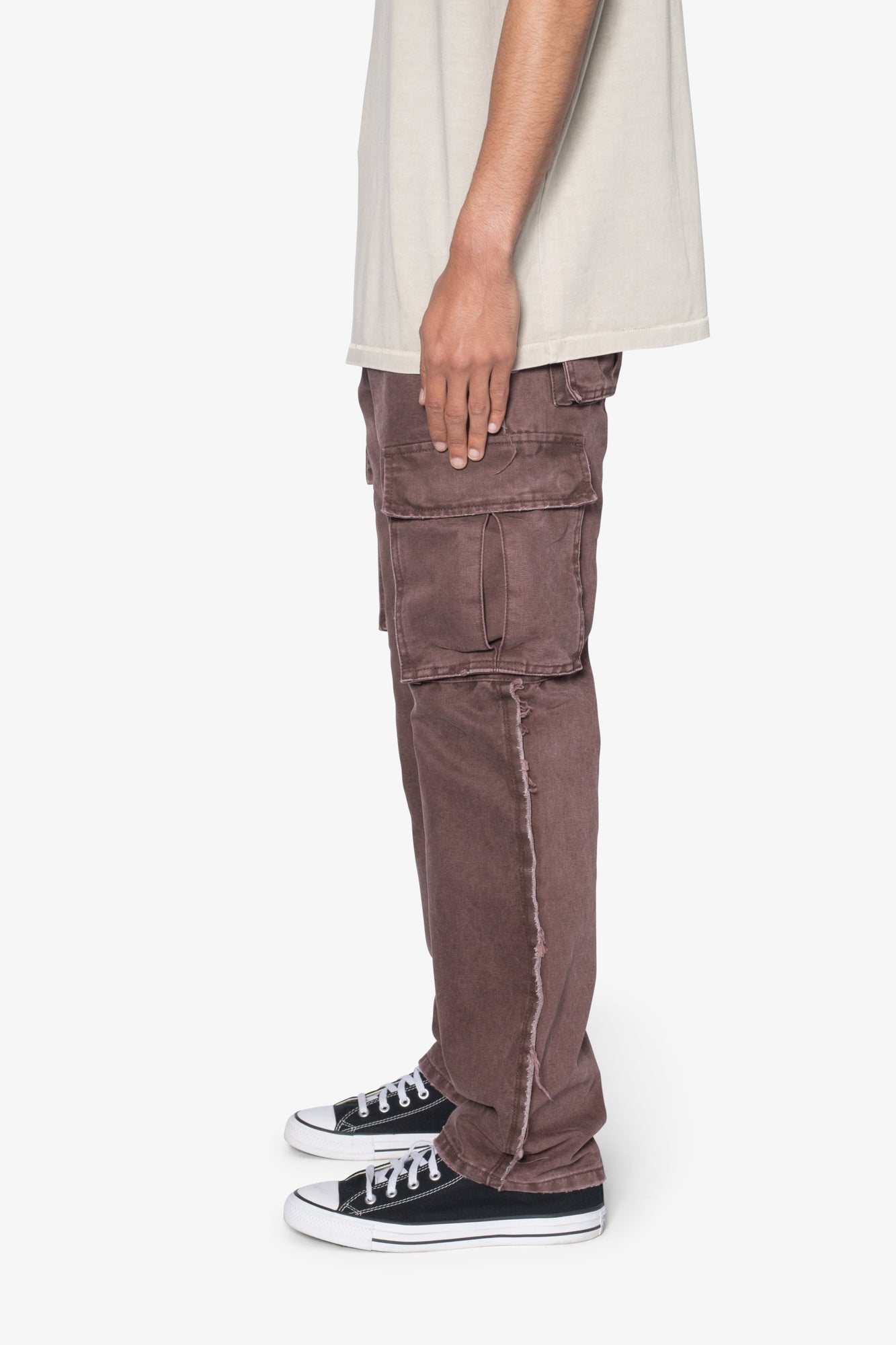 D653 Inside Out Canvas Cargo Pants | Brown