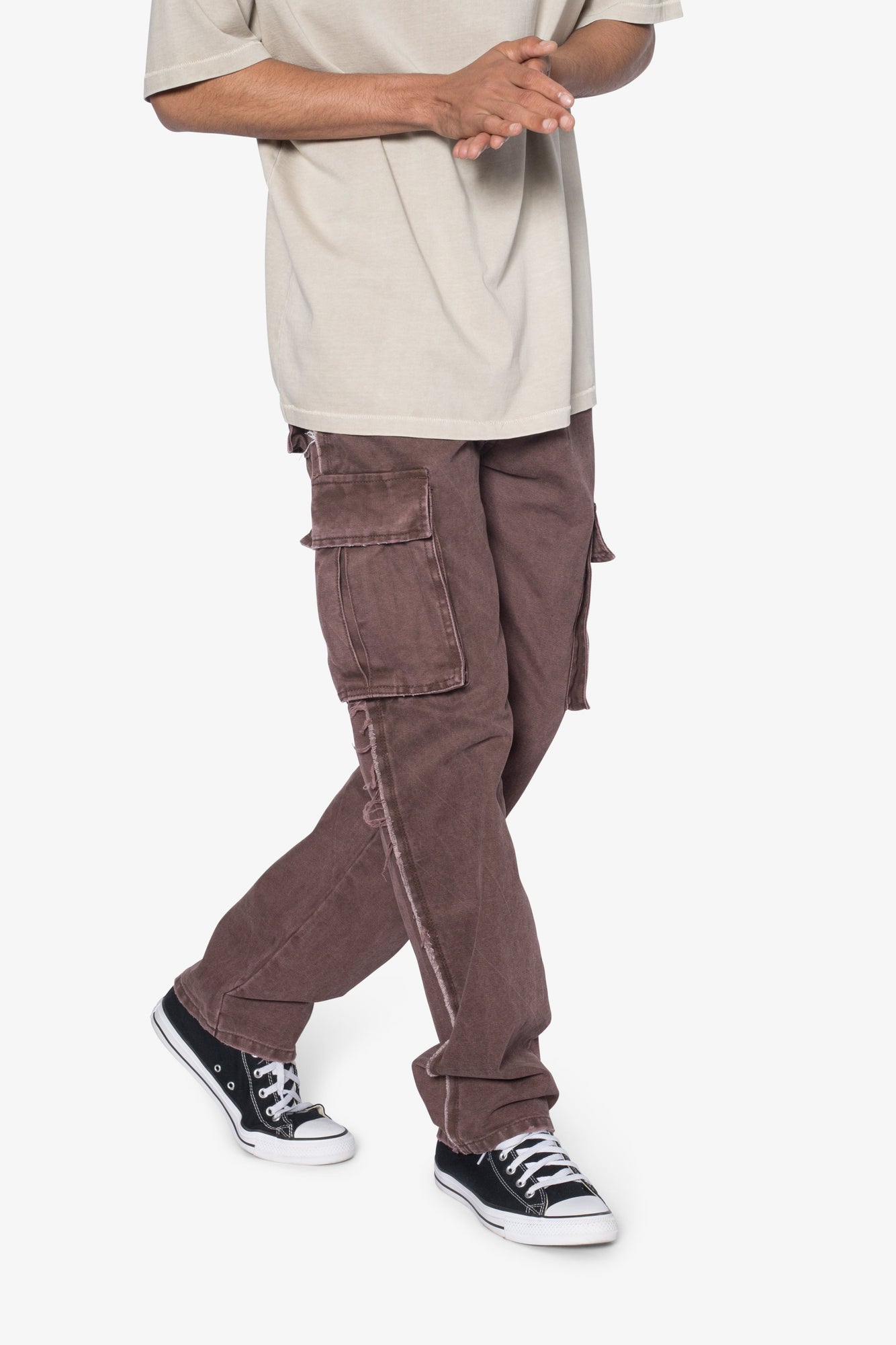 D653 Inside Out Canvas Cargo Pants | Brown