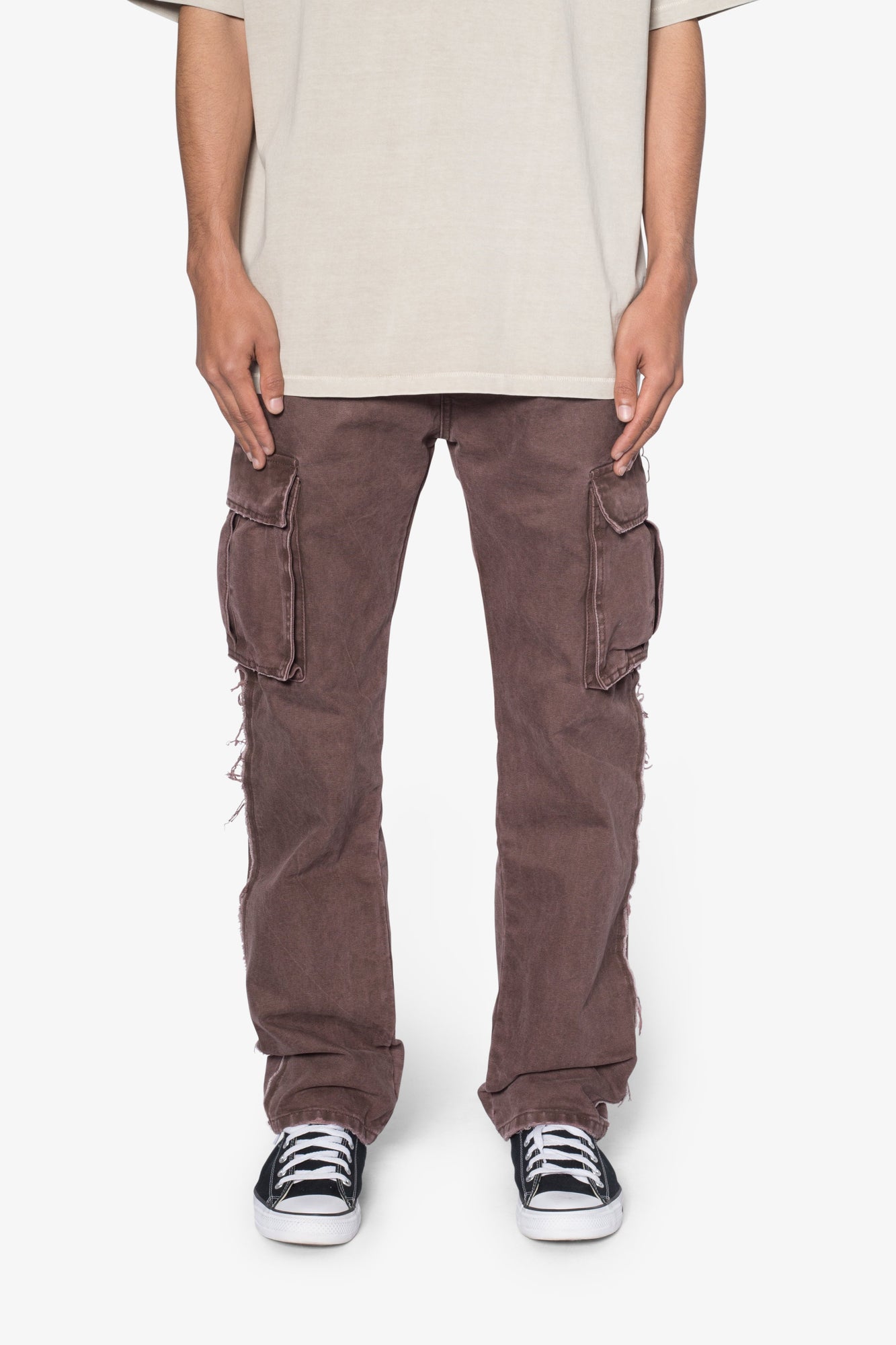 D653 Inside Out Canvas Cargo Pants | Brown
