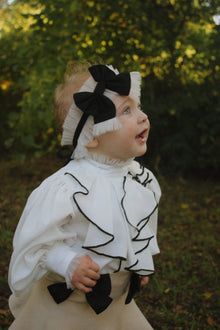Girl | Gwen Blouse With Ruffle Trim | White x black