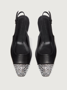 Tia w/ Crystals Slingback | Black W/ Crystals